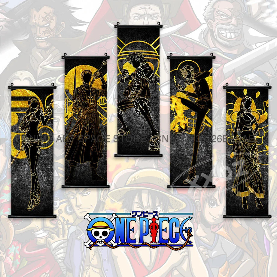 ONE PIECE Hanging Painting Usopp Sogeking Anime Scrolls Pictures Zoro Wall Art Monkey D. Luffy Home Decor Nami Poster