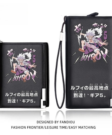 One Piece Luffy Ace Anime Peripheral Zipper New PU Wallet Handsome Personality Boy Print Coin Purse Short Card Pack Holiday