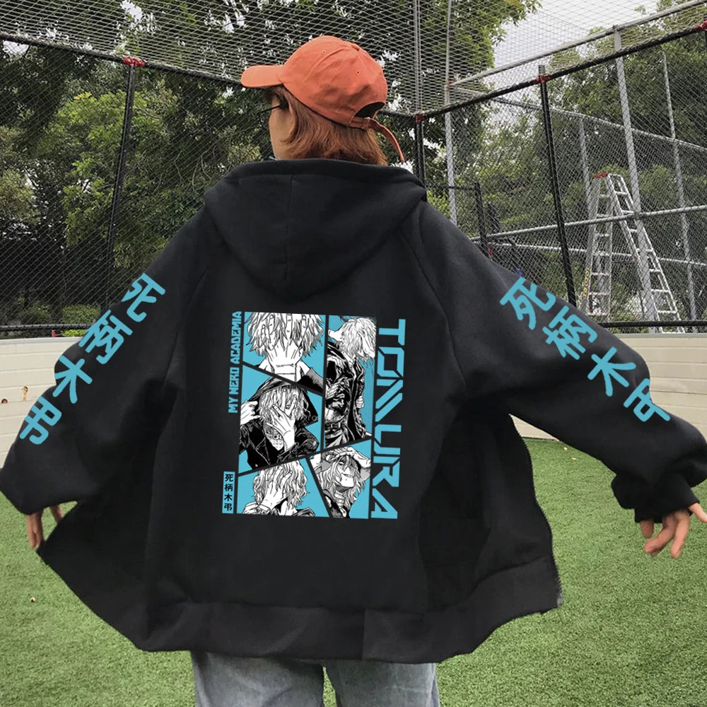 My Hero Academia Dabi Graphic Zip Up Hoodie Heavyweight Winter Fleece Streetwear Jacket 2