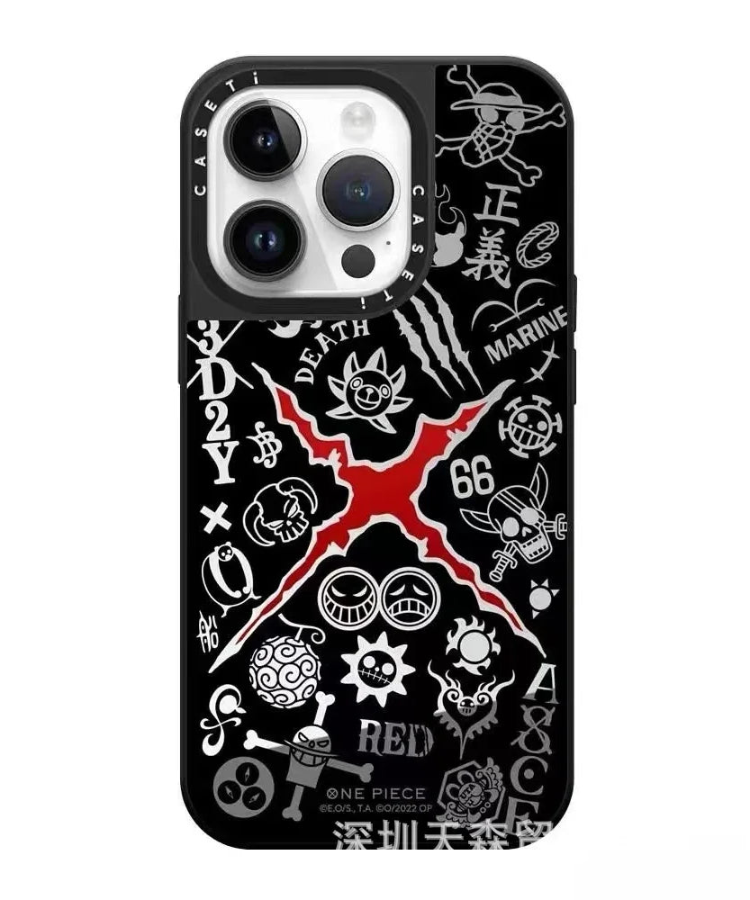 One Piece x Naruto Mirror Phone Case – Anti-Fall Collection for iPhone 16 Pro Max