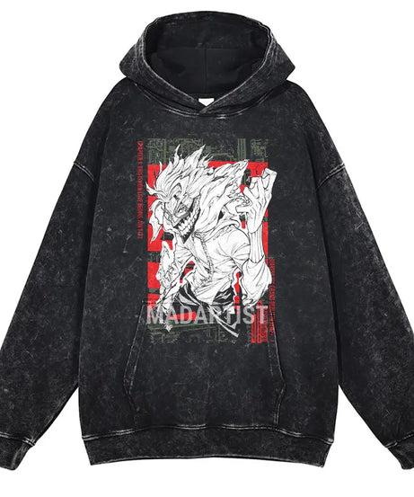 Anime dandadan Hoodies Vintage Washed Dan Da Dan Hooded Sweatshirts Oversize Streetwear Manga Ayase Momo Okarun Hoodie Men Women