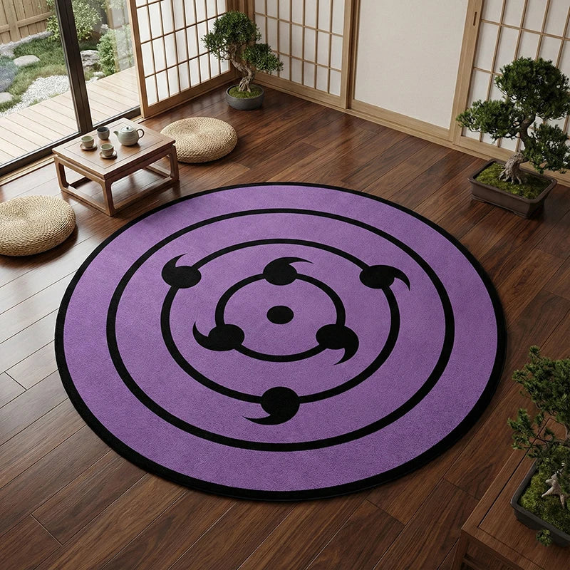Naruto Rinnegan Area Rug – Iconic Samsara Eye Non-Slip Anime Room Decor