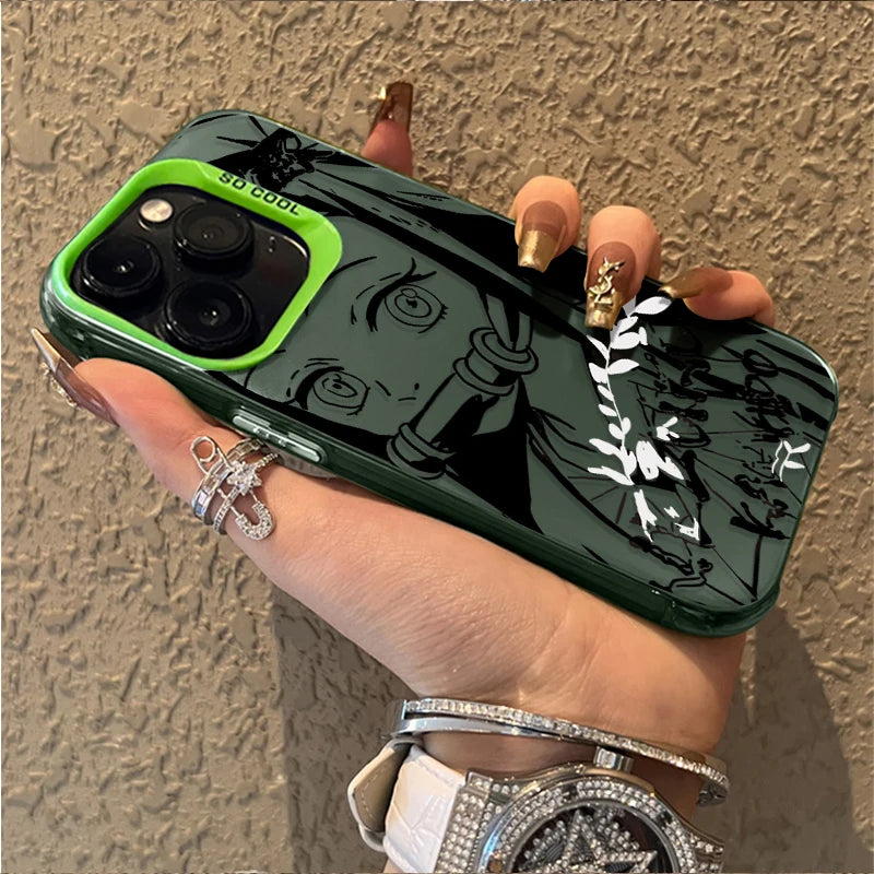 Demon Slayer Matte Shockproof Case – Anime iPhone 7–16 Pro Max SE XR XS