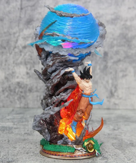 Hot Sales 23cm Anime Dragon Ball Goku Figure Super Spirit Bomb Son Goku Action Emit Light Figure Pvc Model Collection Model Gift