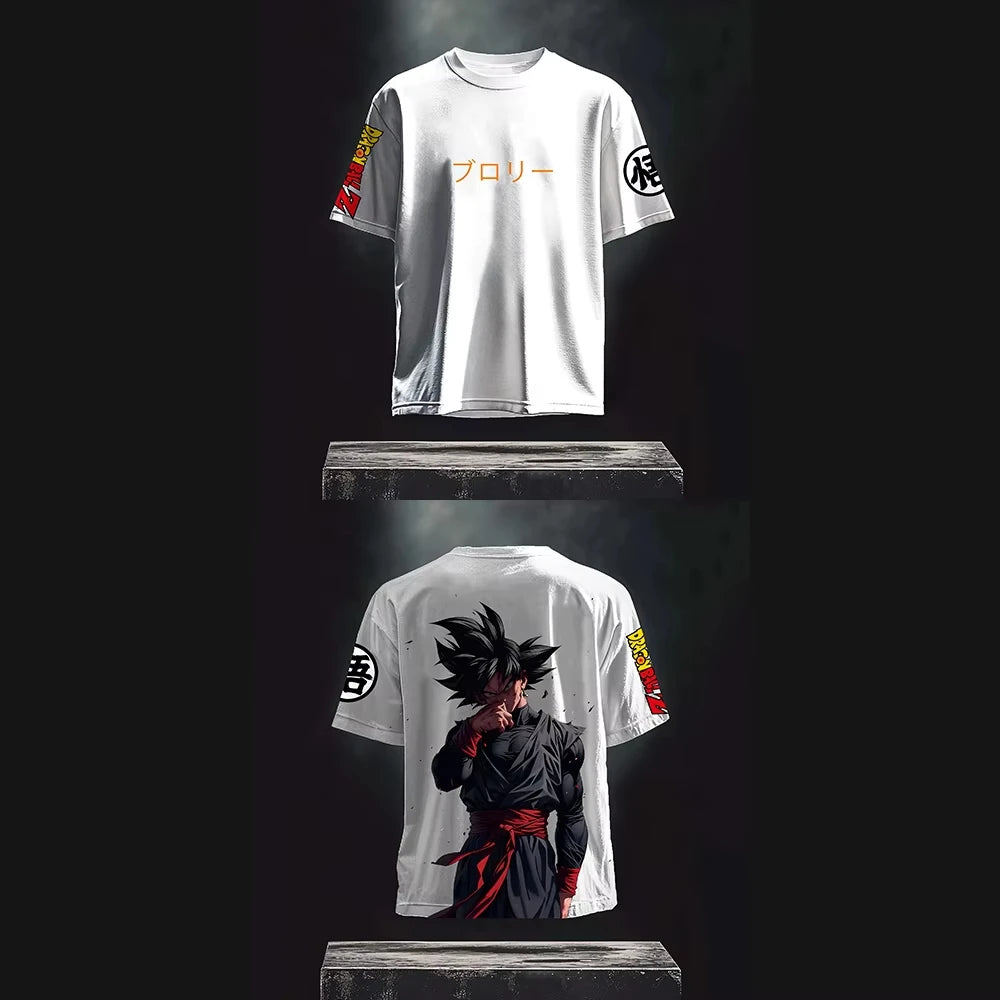 Summer New Dragon Ball Animation T-shirt Men's and Women's Harajuku Loose Casual Children's Parent-child Short-sleeved Top