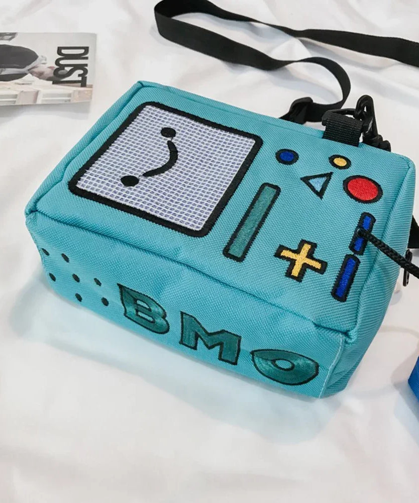 Anime Adventure Time BMO Small Bags for Women Phone Purse Female Canvas Game Machine Shoulder Bag Funny Crossbody Bag