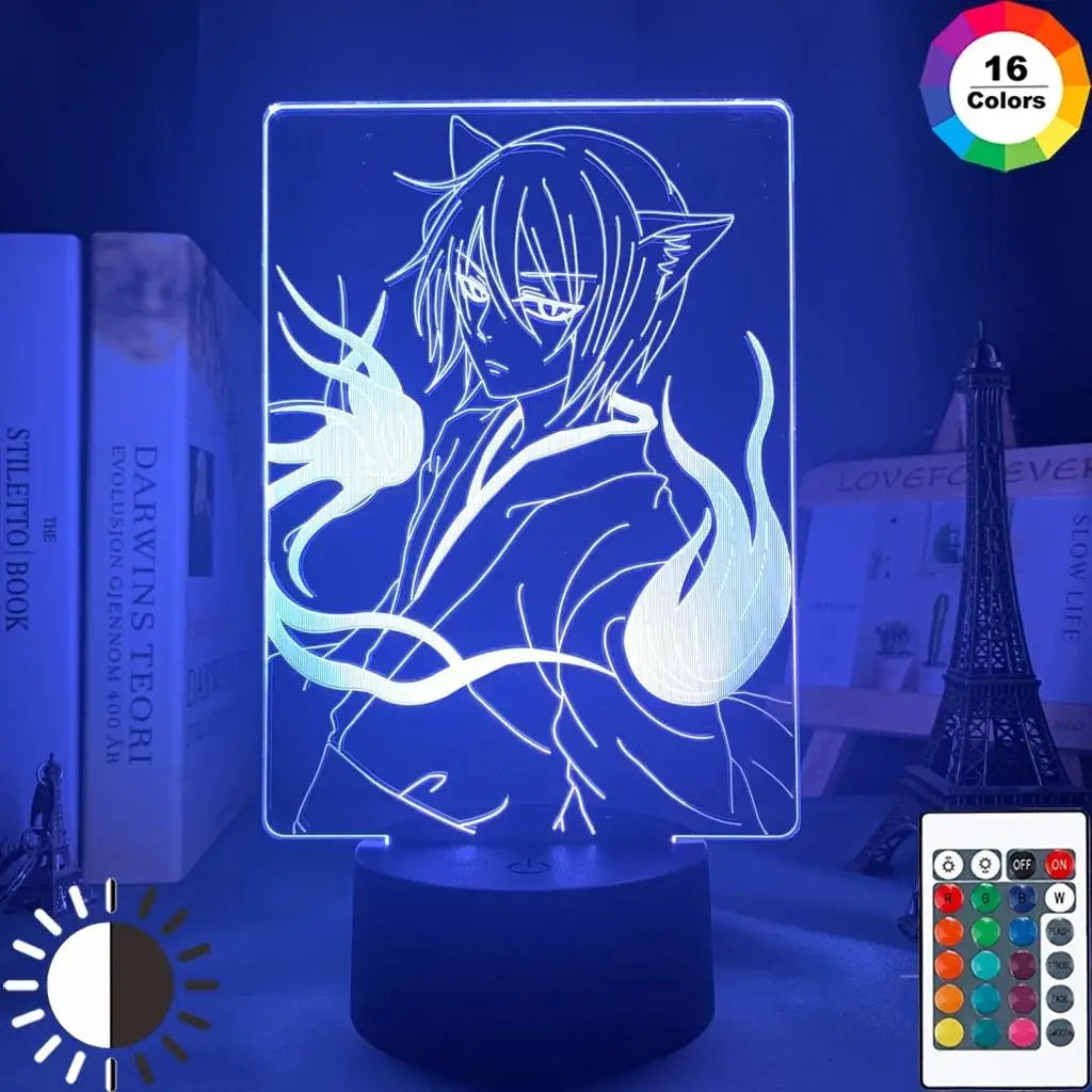 LED Night Light Anime Kamisama Kiss Tomoe Glowing Acrylic Stand for Home Decoration Love Tomoe Action Figure Gifts
