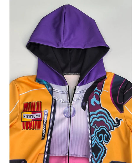Kids Rumi Jacket Demon Hunter of KPop Cosplay Costume Children Child Girls Hoodies Disguise Roleplay Fantasia Clothing Halloween