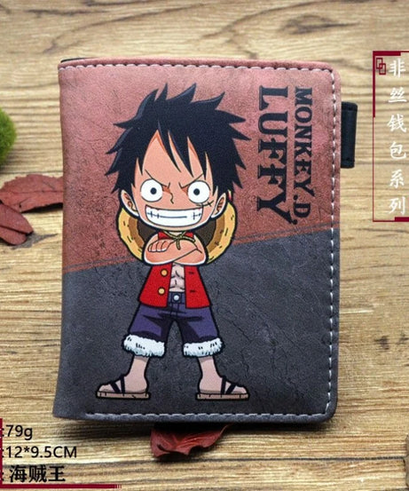 one piece anime peripheral wallet card bag with zipper coin wallet id passport bag cartoon mens one piece figure birthday gift