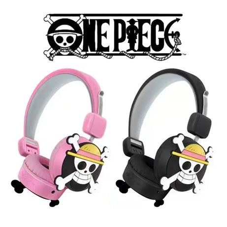 ONE PIECE Anime Headphones Bluetooth Headset Wireless Headphones Stereo Foldable Sport Earphone Microphone Headset Cool Gifts