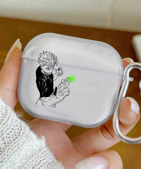 Anime Gojo Satoru Transparent Case for Airpods Pro 3 2 1  4 Cute Japanese Airpod Cases TPU Earphone Cover