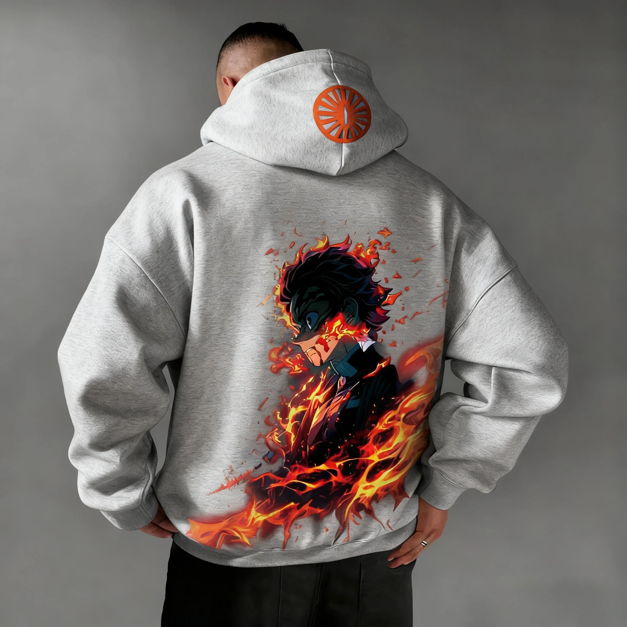 Demon Slayer Autumn/Winter New Men's Hoodie Kamado Tanjirou Anime Printed Loose Casual Hip Hop Parent Child Sweater Top