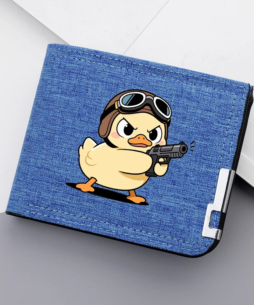 Men's Short Wallet Canvas Material Anime Personality Youth High School Multi-Slot Card Wallet