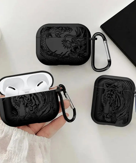 Hollow Tiger Dragon Case For Airpods Pro2 1 Pro 2 Pro3 4 3 Earphone Cases Cover