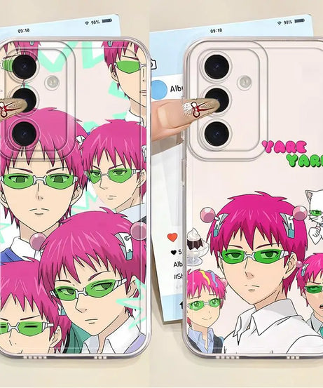 Cute Boy Saiki K-Kusuo Phone Case for Samsung Galaxy A13 A15 A16 A14 A12 A35 A34 A73 A35 A71 A72 A25 A22 Soft Cover