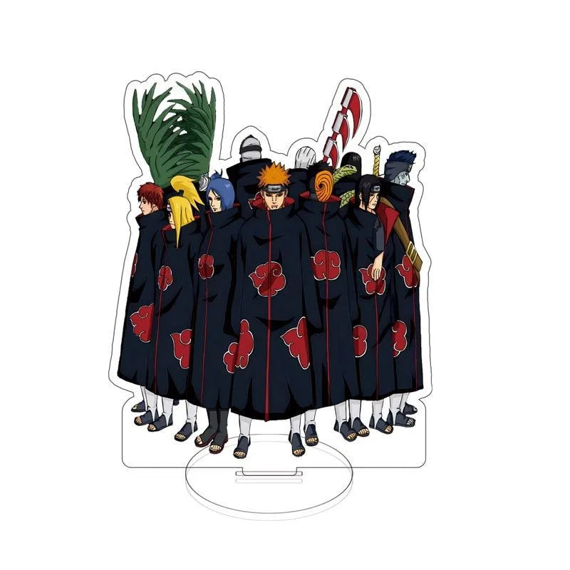 Anime Naruto Akatsuki Uchiha Itachi Stand Model Plate Acrylic Display Desk Decor Figure  Decoration Keychain Friends Gift