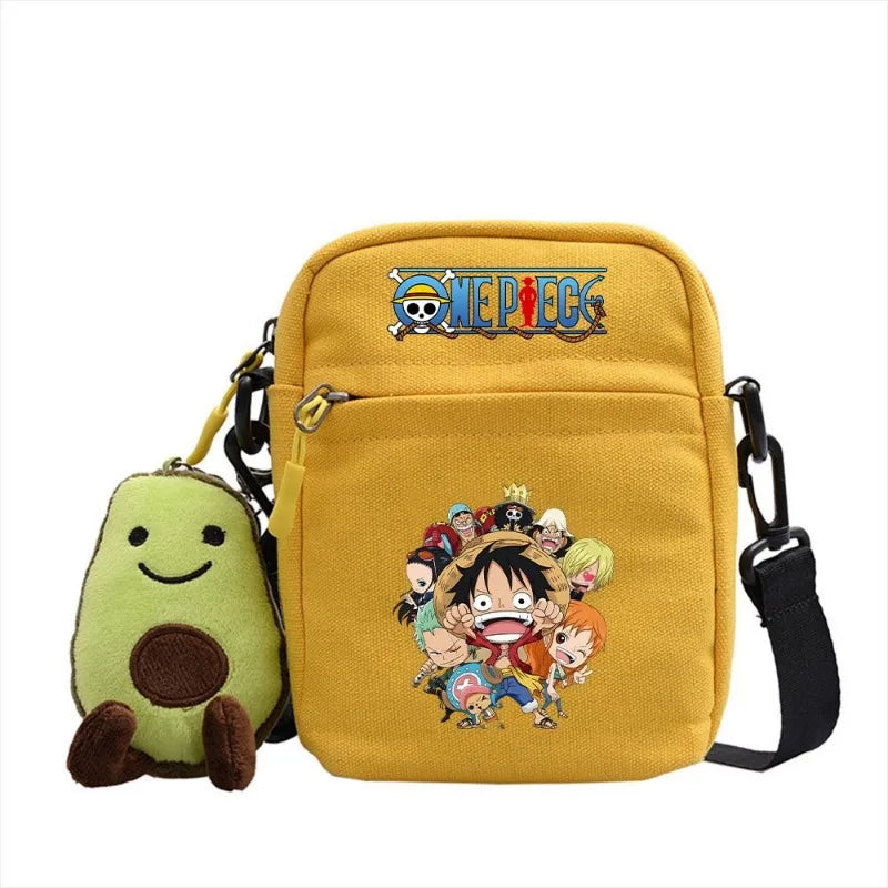 One Piece Shoulder Bag Anime Personality Creative Children's Print Crossbody Bag, Student Canvas Bag Holiday Gift