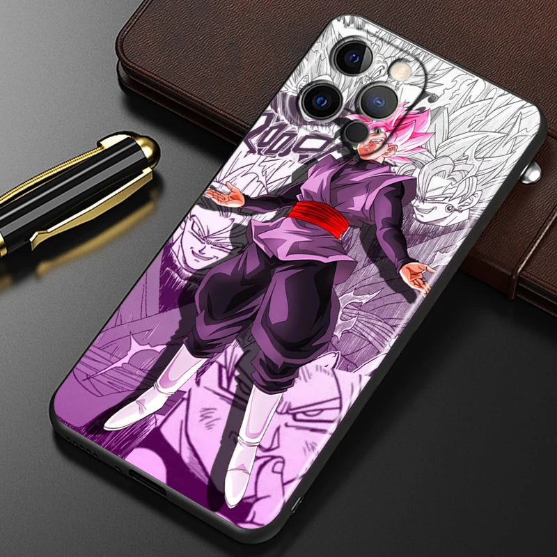 Manga D-Dragon Ball Z Art For iPhone 15 14 13 12 11 XS XR X 8 7 SE Pro Max Plus Mini Black Phone Case