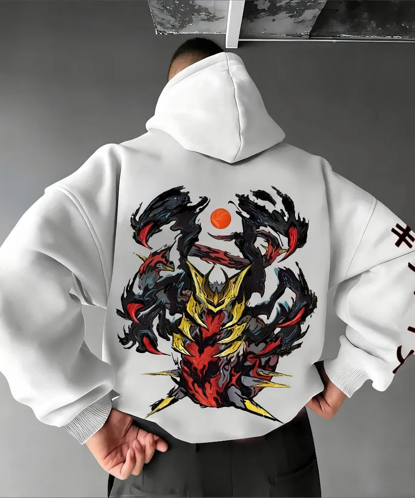 Pokémon Anime Giratina Genuine Printed Men's Pullover Autumn and Winter New Loose Casual Gym Sports American Hip Hop Sweater Top