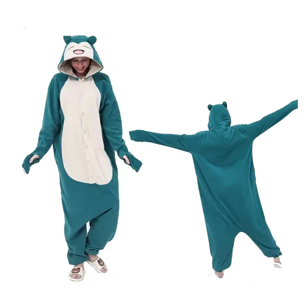 Pokémon Anime Onesie Kigurumi Cosplay Costume – Cozy Flannel Pajamas Jumpsuit for Adults 4
