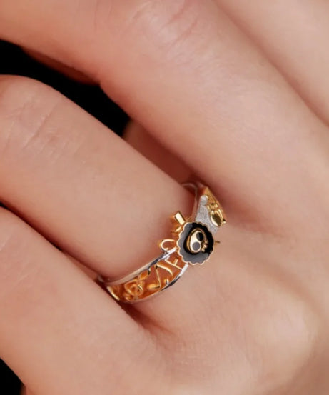 Cute One Piece Brook anime peripheral same style ring creative fashion decorative ring versatile birthday gift wholesale