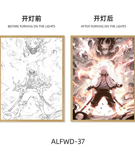 Sun God Nika Luffy Light-Up Frame – One Piece LED Desktop Decor