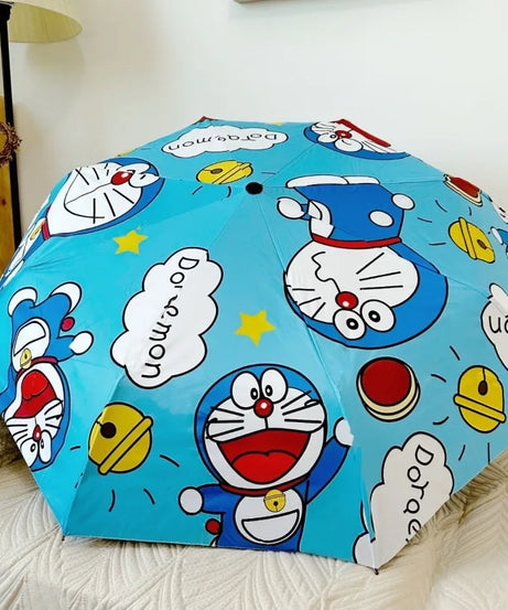 Doraemon sun umbrella cute personality creative fashion folding thickened sunscreen sunshade umbrella holiday gift