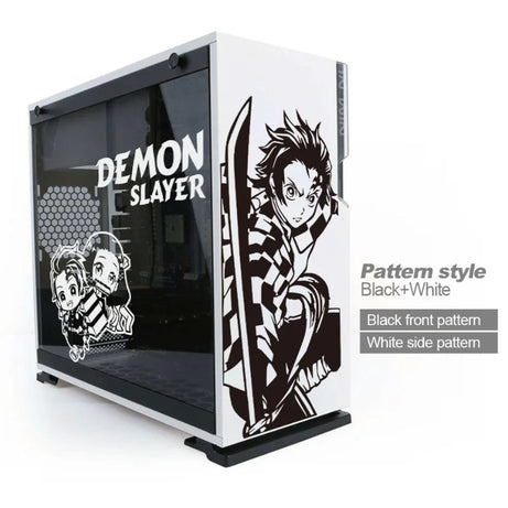 Anime Demon Slayer Stickers for PC Case Stickers for ATX Mid Tower Computer Removable Waterproof Hollow Stickers