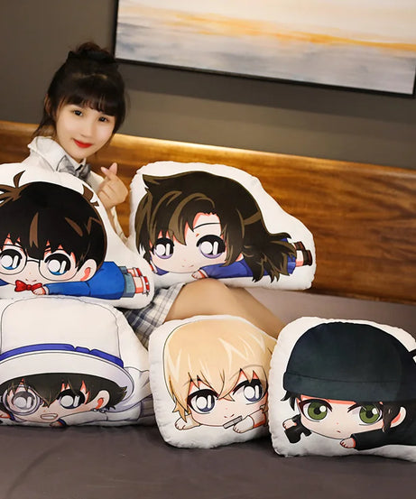 35cm Detective Conan, Kudo Shinichi, Mouri Ran, Kid The Phantom Thief Keychain Pendant, Anime Pillow Related Peripheral Products