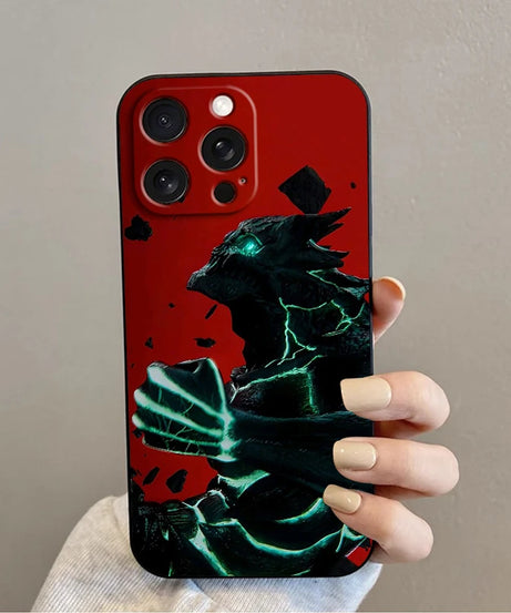 Anime K-Kaiju No. 8 Cool For iPhone 15 14 13 12 11 XS XR X 8 7 SE Pro Max Plus Mini Black Soft Phone Case