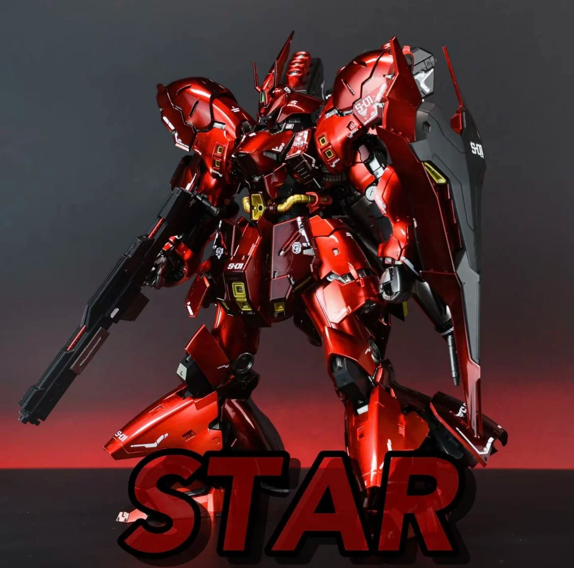 Sazabi Assembly Model Kit RG 1/144 Action Figure Sheet Metal Spray Pseudo Electroplating Red Desktop Decor Toy Gift