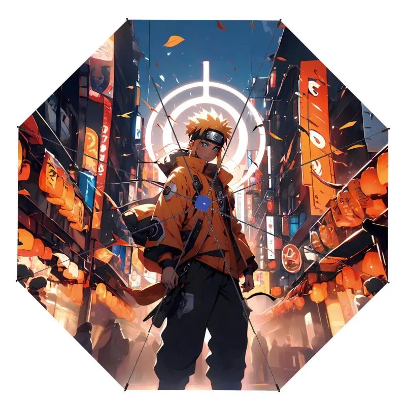 Naruto Umbrella Anime Personality Creative Fashion Sunscreen Student Fully Automatic Folding Umbrella Birthday Gift