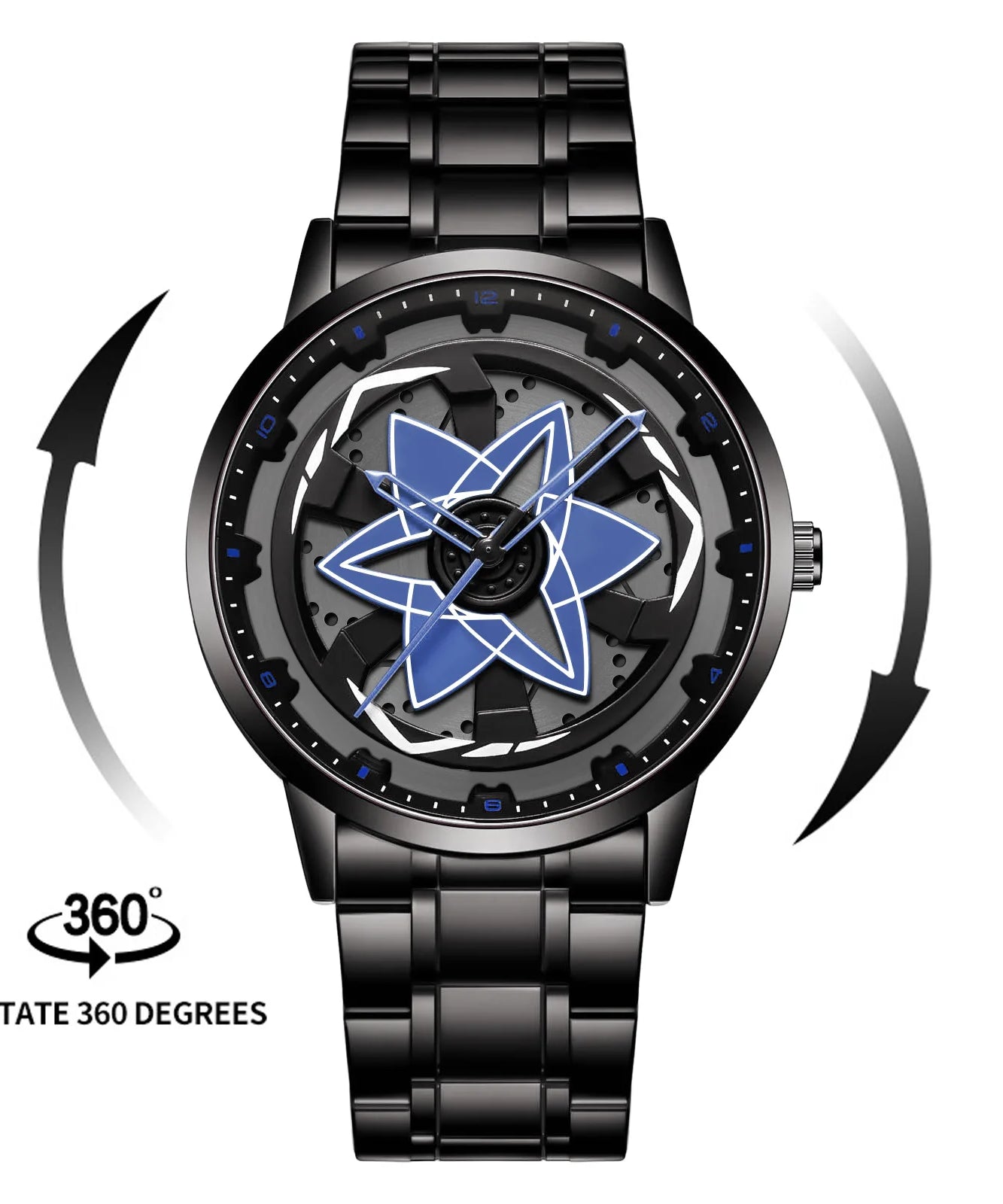 Naruto Anime - Sharingan Rotary Dial Watch – 3D Anime Quartz Waterproof Men’s Luxury Watch