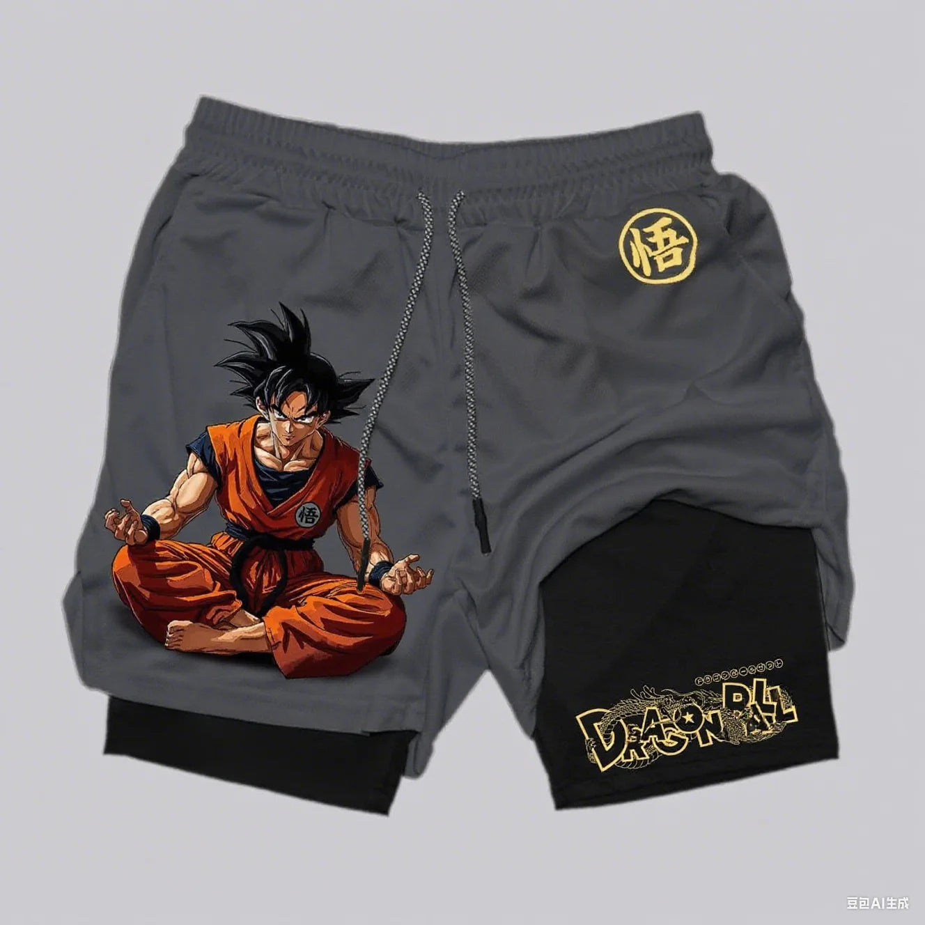 Dragon Ball Goku Anime Gym Shorts Men Double-layer 2-in-1 Sports Pants New Summer Print Beach Pants Streetwear