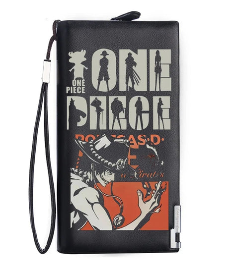 One Piece Luffy Ace Anime Peripheral Zipper PU Wallet Handsome Personality Boy Print Coin Purse Short Card Pack Gift Wholesale