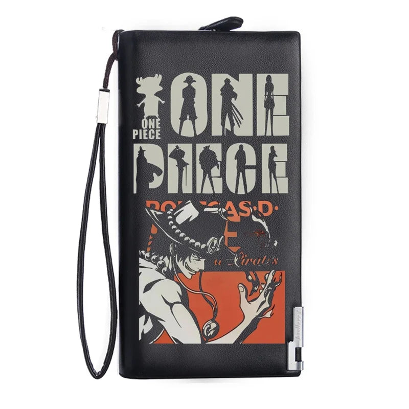 One Piece Luffy Ace Anime Peripheral Zipper PU Wallet Handsome Personality Boy Print Coin Purse Short Card Pack Gift Wholesale