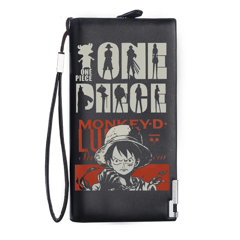 One Piece Luffy Ace Anime Peripheral Zipper New PU Wallet Handsome Personality Boy Print Coin Purse Short Card Pack Holiday Gift
