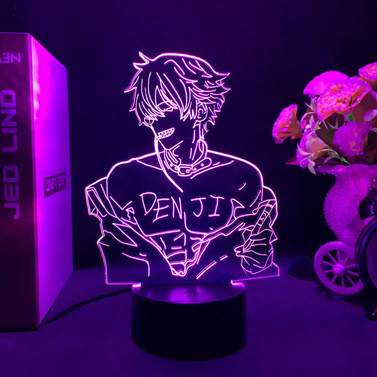Anime Chainsaw Man Led Acrylic Stand Denji Power Makima Action Figure For Kids Bedroom Decor Nightlight Birthday