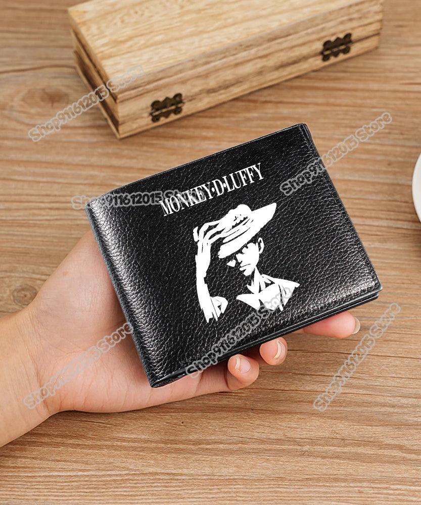 One Piece Pu Leather Wallet for Men Foldable Short Wallets Luffy Zoro Chopper Coin Purse Man Multi-slot Credit ID Card Holder