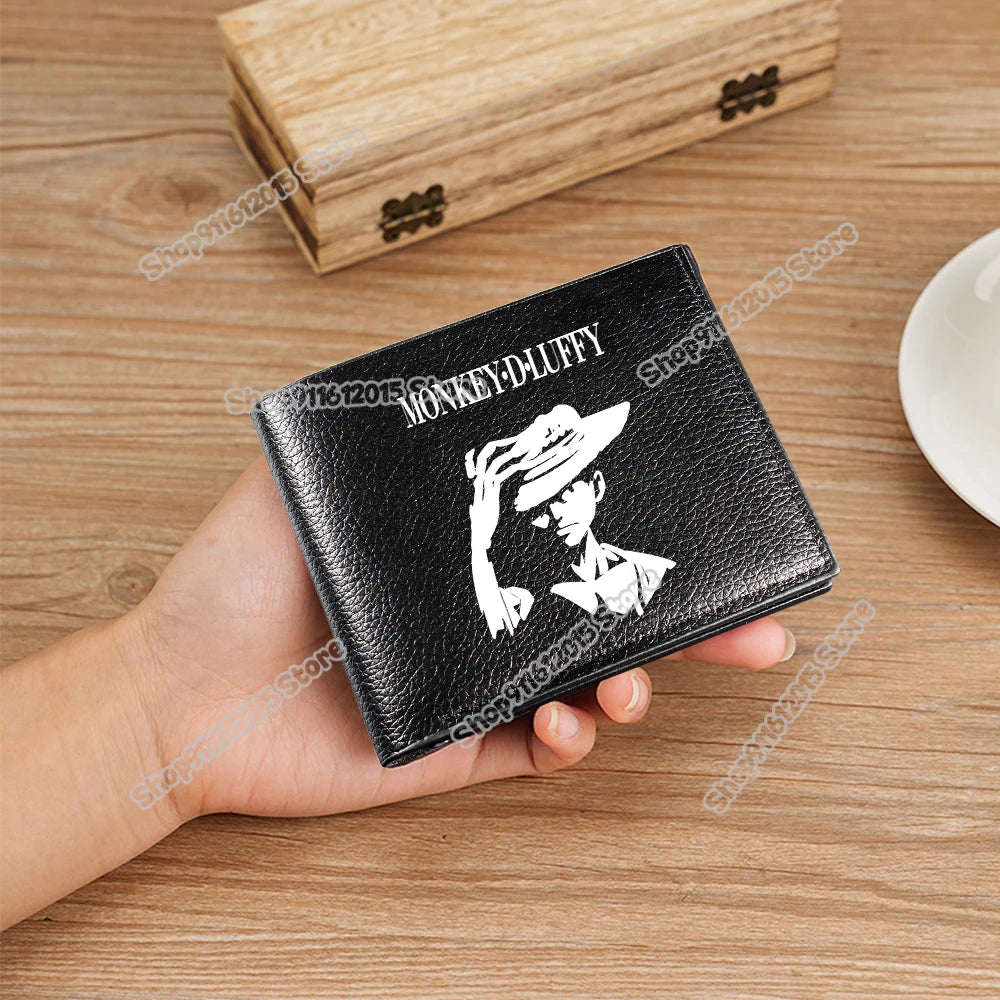 One Piece Pu Leather Wallet for Men Foldable Short Wallets Luffy Zoro Chopper Coin Purse Man Multi-slot Credit ID Card Holder