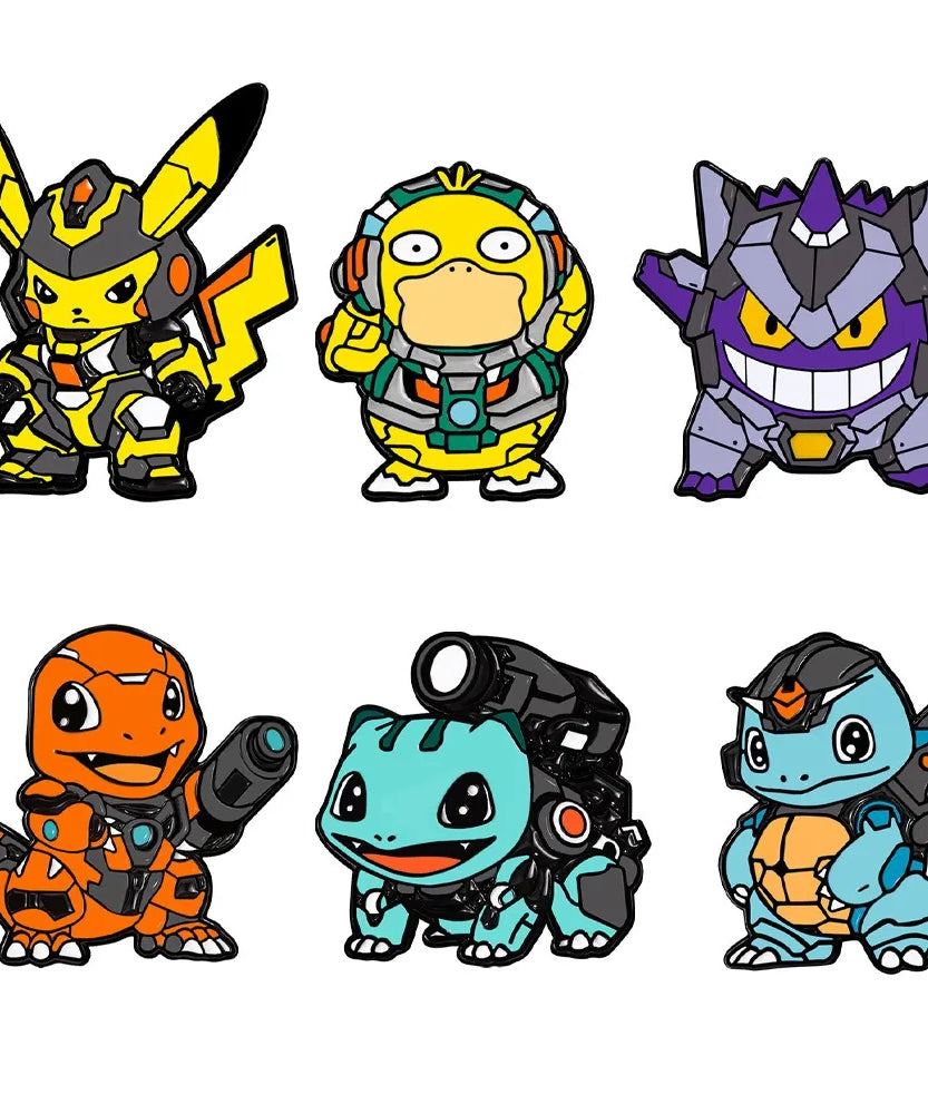 Anime Pokemon Enamel Pins Pikachu Squirtle Gengar Funny Cosplay Brooches Badges Lapel Pin Collection for Fans Accessory