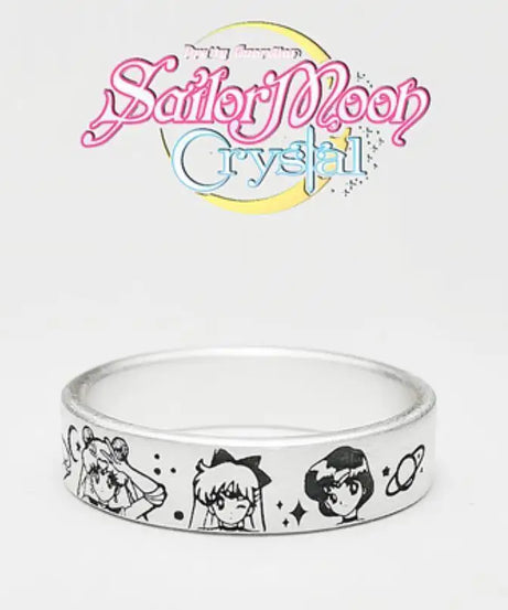 Sailor Moon Action anime cartoon peripheral silver ring Kawaii Moon Hare Shui Bingyue decoration cute girl heart girlfriend gift