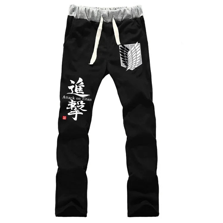 New Fashion Anime Attack on Titan Sports Sweat Breathable Pants Students Men Women Print Cotton Straight Pants Jogging Long Pant