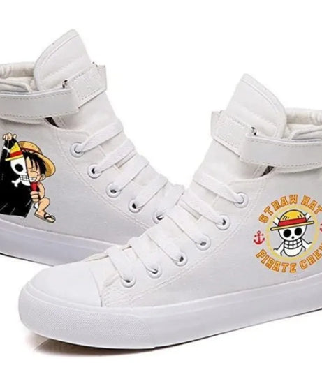 New Style Animation One Piece Luffy Autumn and Winter High Top Students Leisure Sports Shoes Breathable Non-slip Shoes Gifts