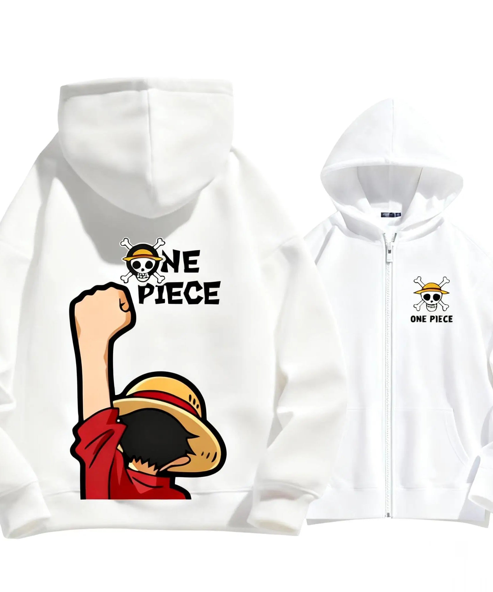 New Unisex Autumn One Piece Anime Hoodie Men Women Zip Up Jacket Luffy Graphic Print Pullover Sweatshirt Streetwear Casual Tops