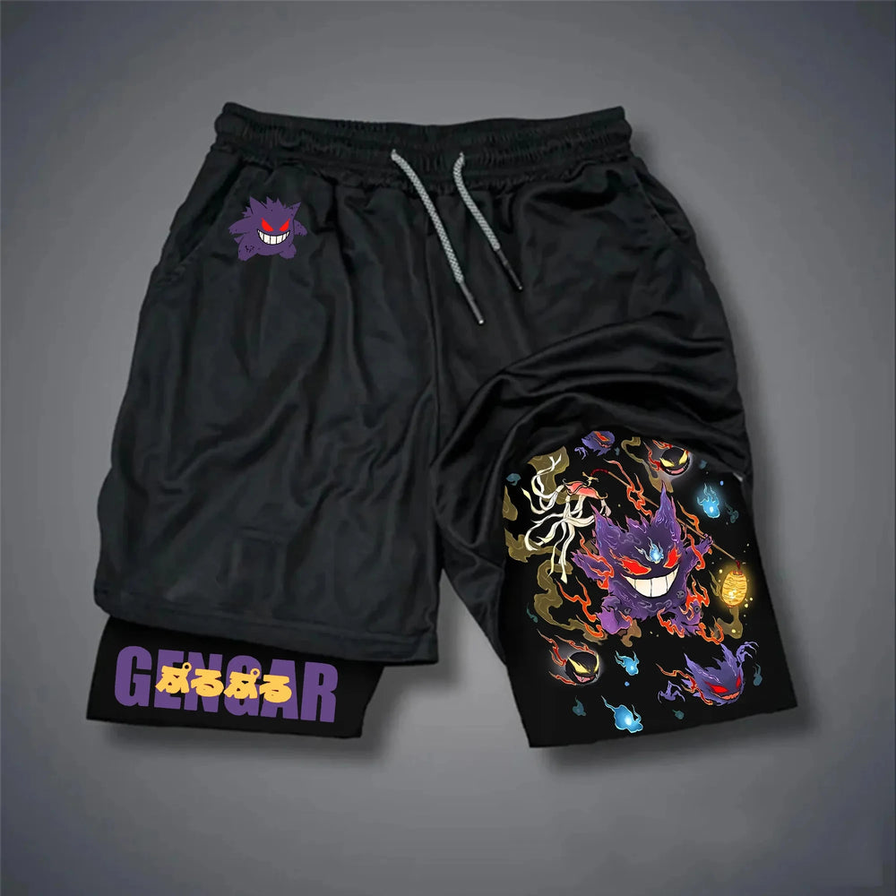 Pokémon Anime Double Layer Shorts – Premium Mesh Breathable Sports Shorts for Men 4