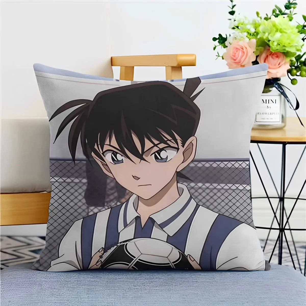Detective Conan Pillowcase – Soft Anime Cushion Cover with Zipper for Sofa & Bedroom Decor