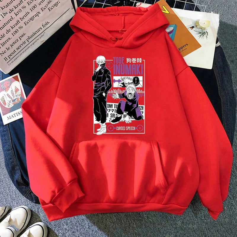 New Anime Inumaki Toge Print Hoodie Women Men Casual Tops Autumn And Winter Sweatshirts Long Sleeve Harajuku Pullover