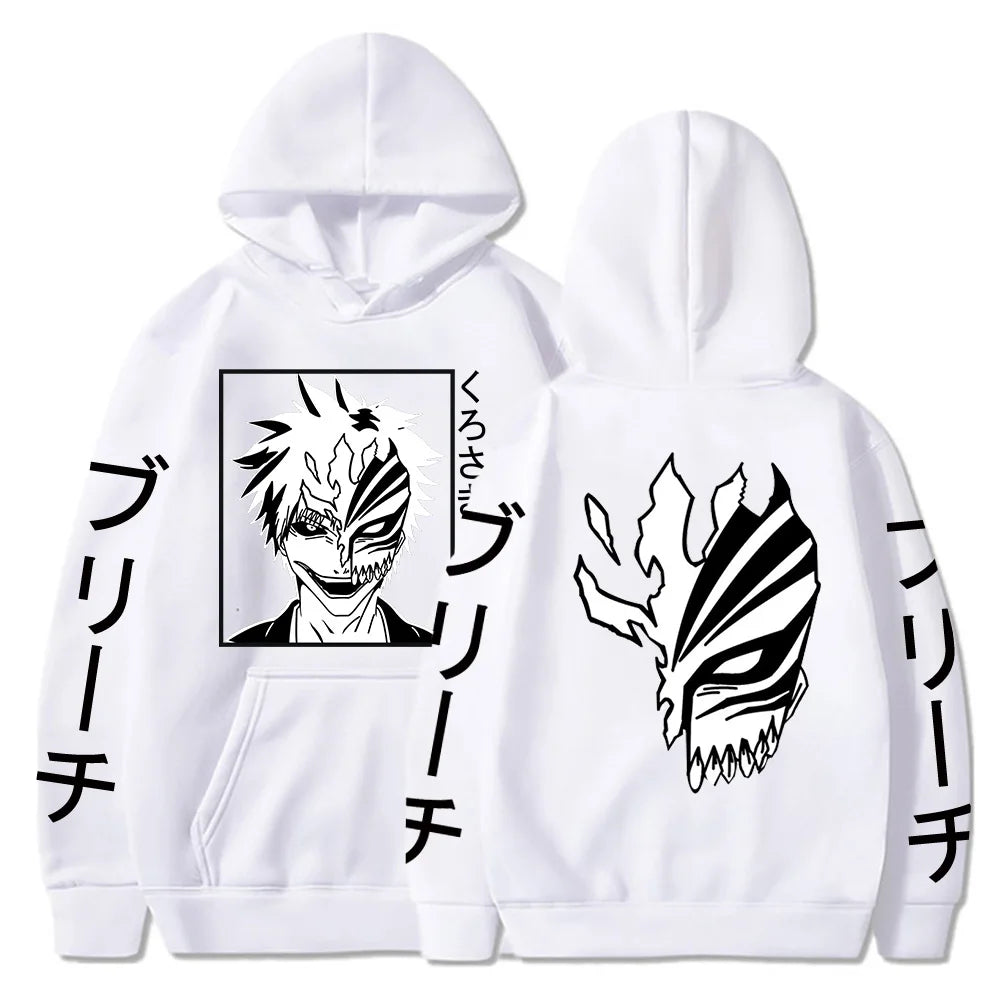 Bleach Ichigo Kurosaki Hollow Mask Graphic Hoodie – Gothic Harajuku Sweatshirt 6
