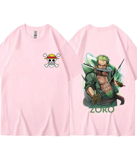 Anime ONE PIECE Sauron Printing Men's and Women's Loose Casual Short Sleeve One Piece Summer Couple T-Shirt Top Birthday